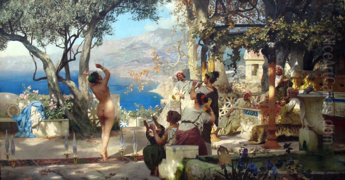 Dance amongst swords Oil Painting by Henryk Siemiradzki