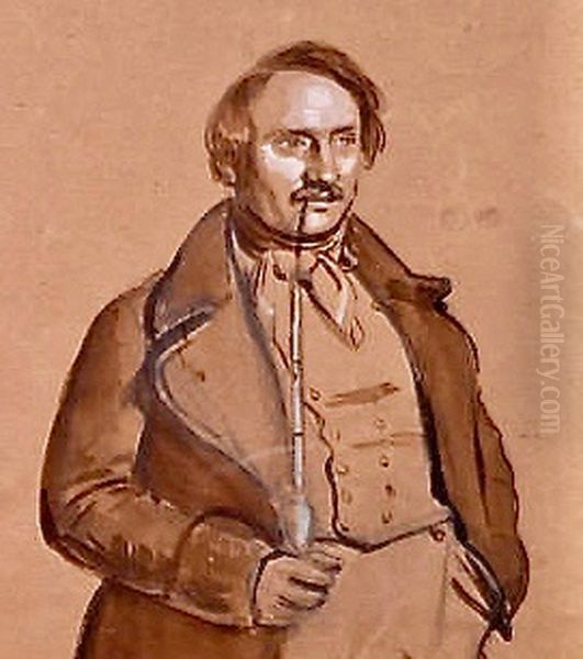 self-portrait Oil Painting by Friedrich Wilhelm Schon