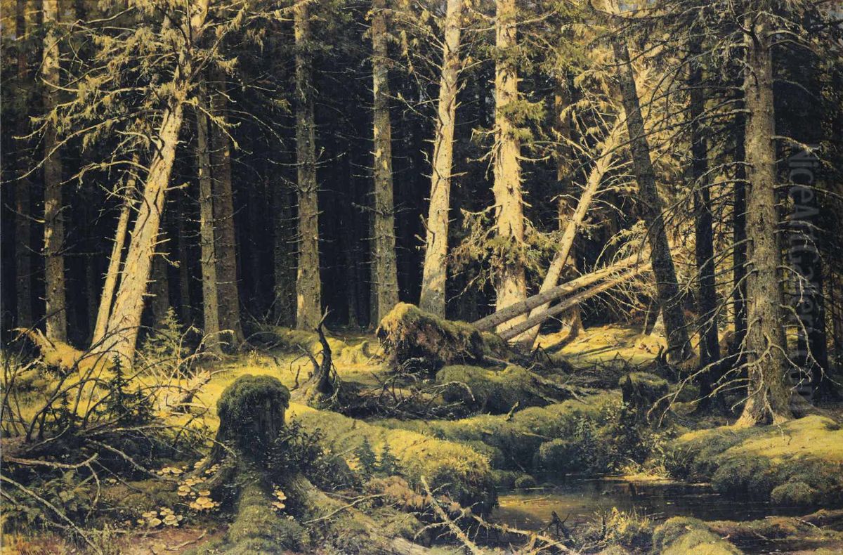 Wind-Fallen Trees Oil Painting by Ivan Shishkin