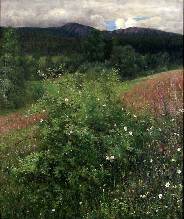Midsummer Oil Painting by Torleiv Stadskleiv