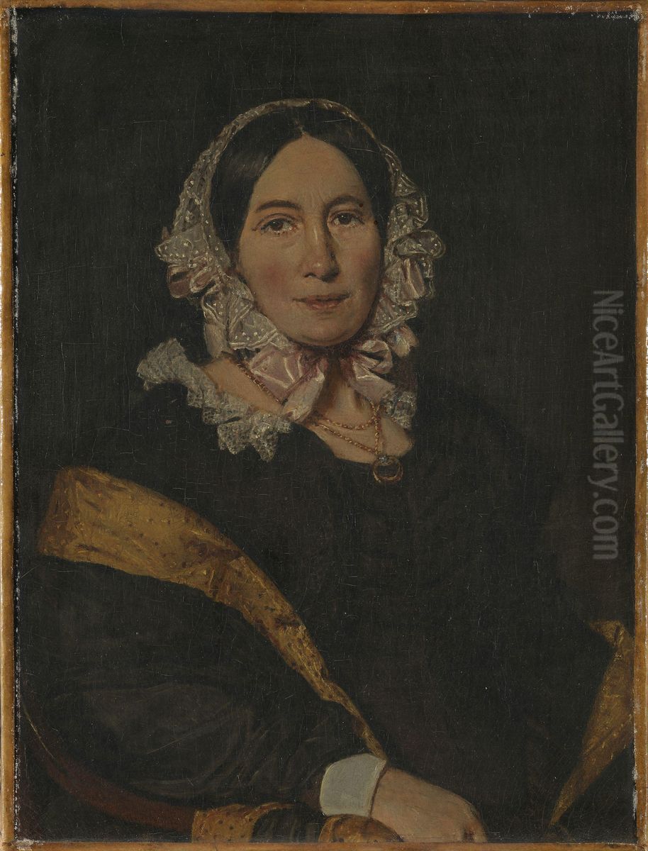 The Artist's Wife Kathrine Oil Painting by Christian Albrecht Jensen