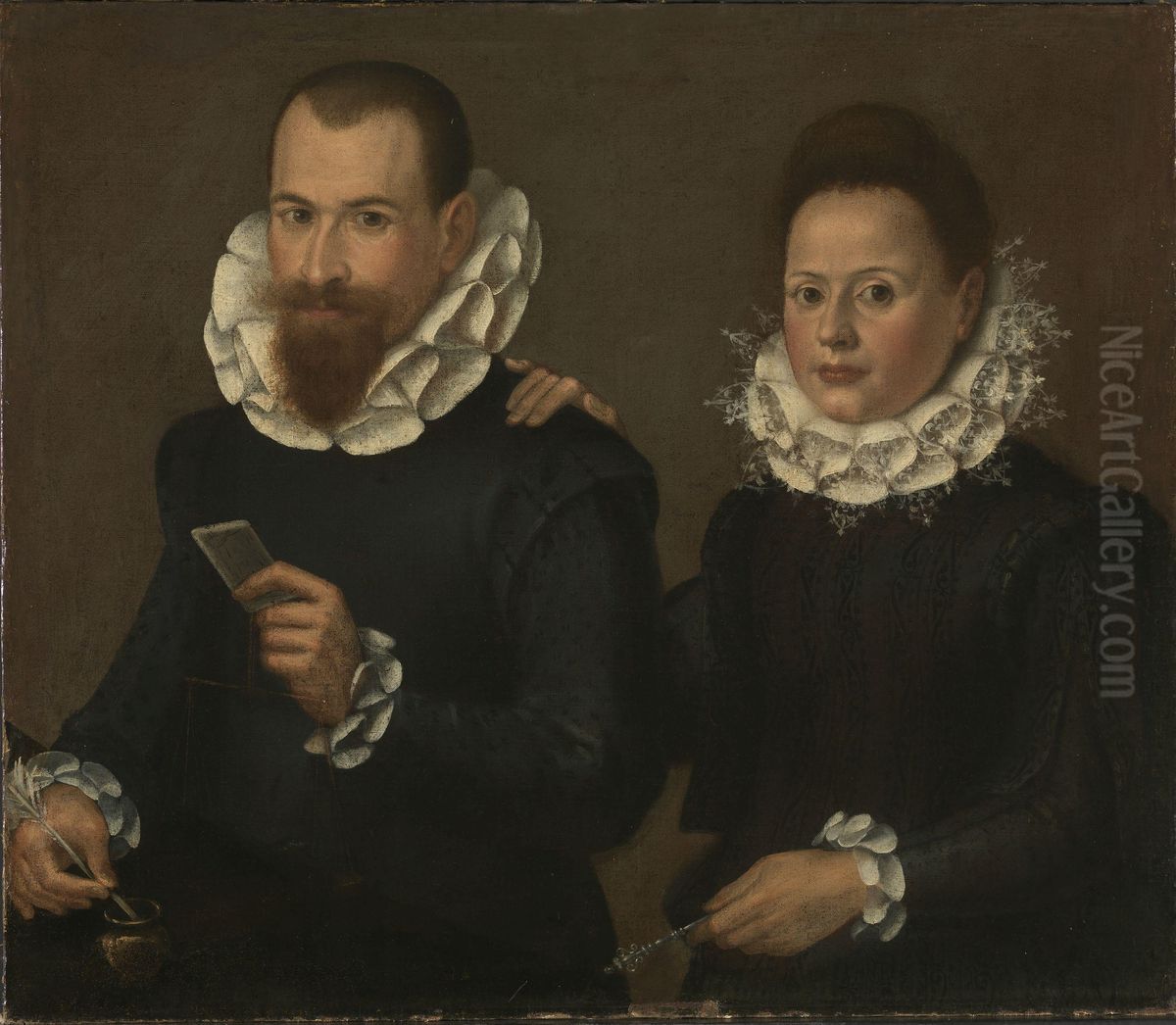 Double Portrait Oil Painting by Scipione Pulzone