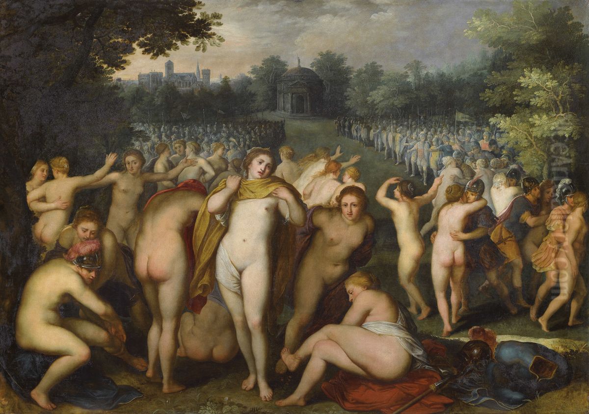 Amazones and Skythians Oil Painting by Otto van Veen