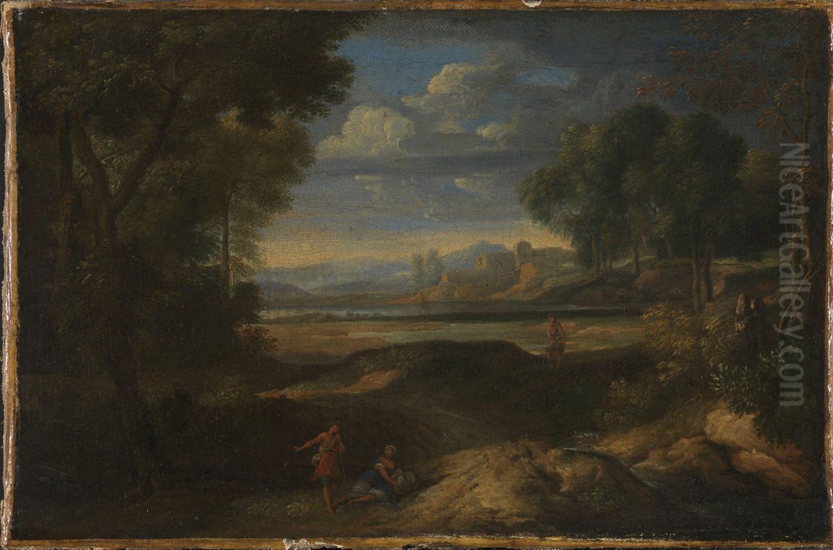 Italian Landscape Oil Painting by Gaspard Dughet