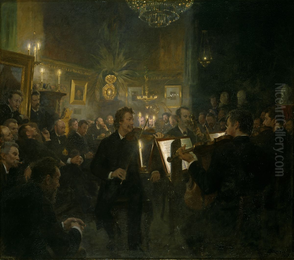 Music in the studio Oil Painting by Peder Severin Kroyer