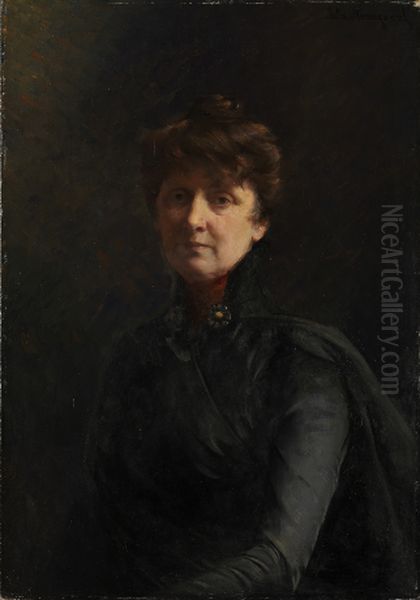 Selvportrett Oil Painting by Asta Norregaard