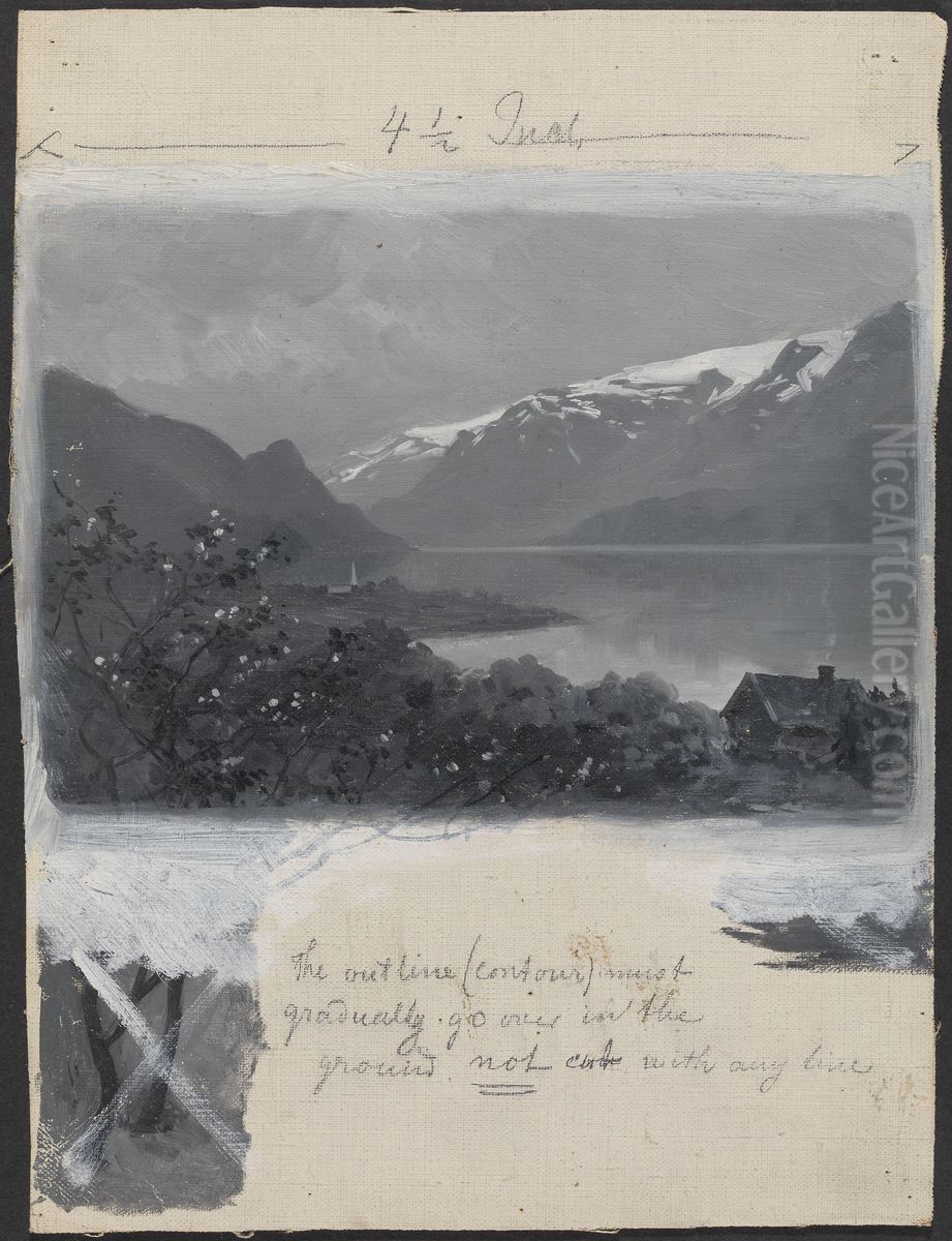 Illustrasjon til Henrik Wergeland, Den engelske lods Oil Painting by Wilhelm Peters
