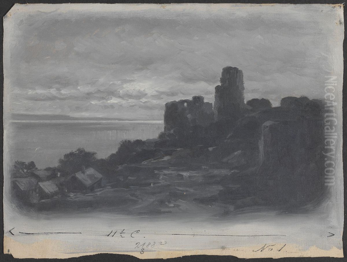 Ruin ved kysten Oil Painting by Wilhelm Peters