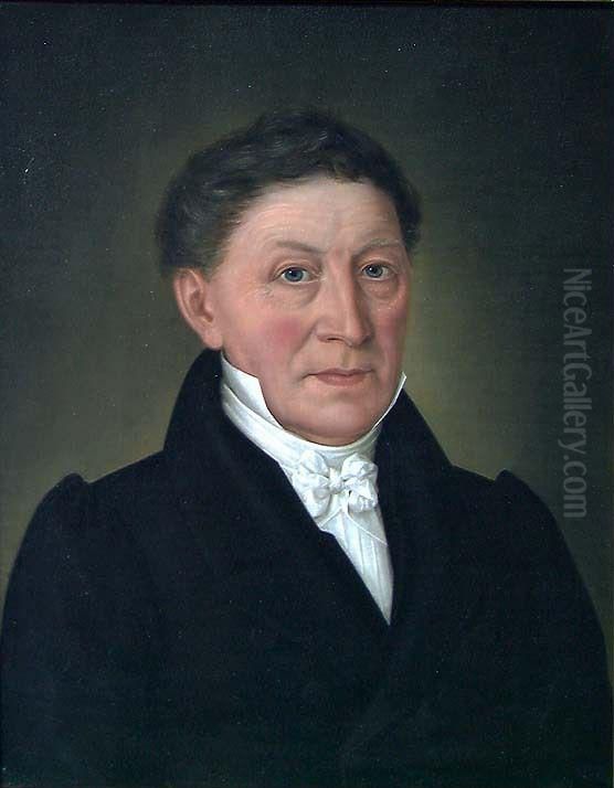 Postmester Christian Ludvig Pind Oil Painting by Peter Petersen