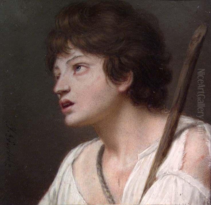 Young Boy. Copy Oil Painting by Johan Gorbitz