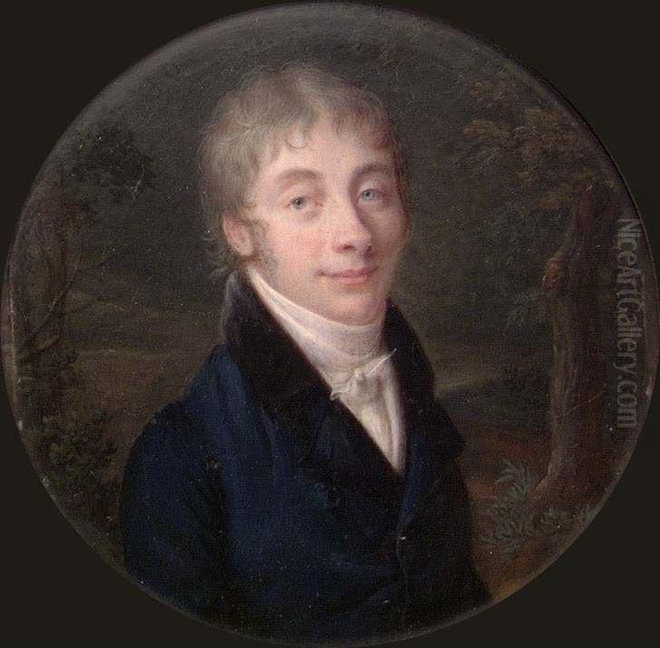 Portrait of a young Man. Copy Oil Painting by Johan Gorbitz