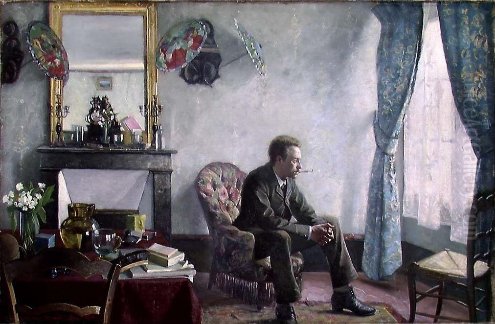 Interior in Paris Oil Painting by Gustav Wentzel