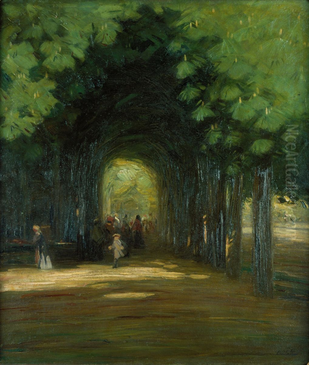 Alley in Luhacovice Oil Painting by Stanislav Lolek