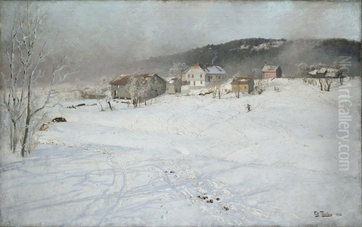 Winter Oil Painting by Frits Thaulow