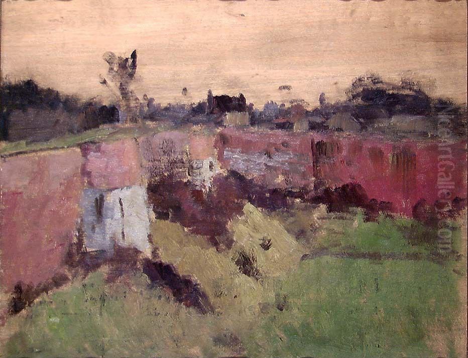 Utenfor festningsmuren, Montreuil Oil Painting by Frits Thaulow