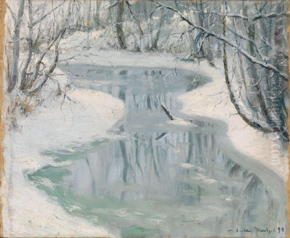 Thaw Oil Painting by Gustav Wentzel