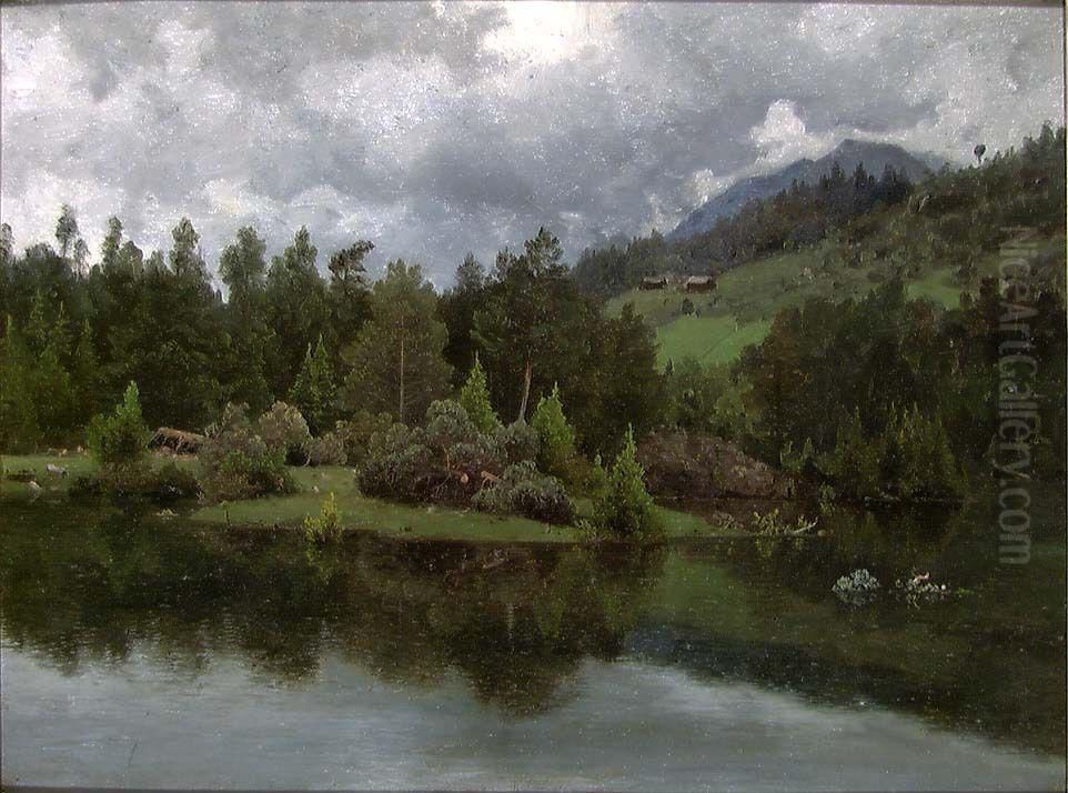 Landscape Study Oil Painting by Joachim Frich