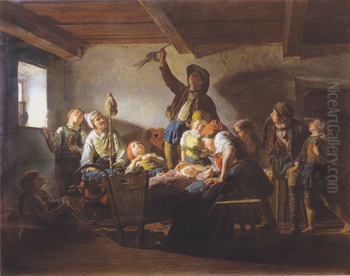 Kvetna nedele Oil Painting by Ferdinand Georg Waldmuller