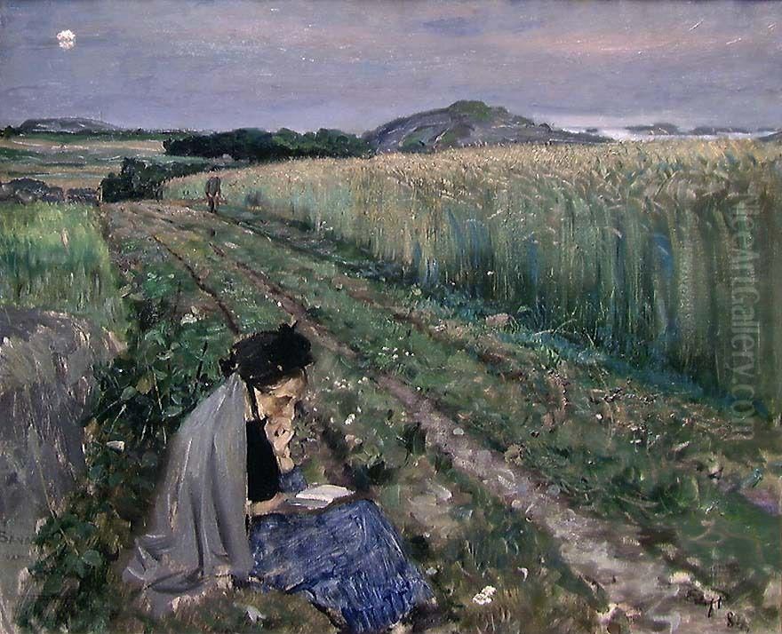 Summer Night at Sando Oil Painting by Eilif Peterssen