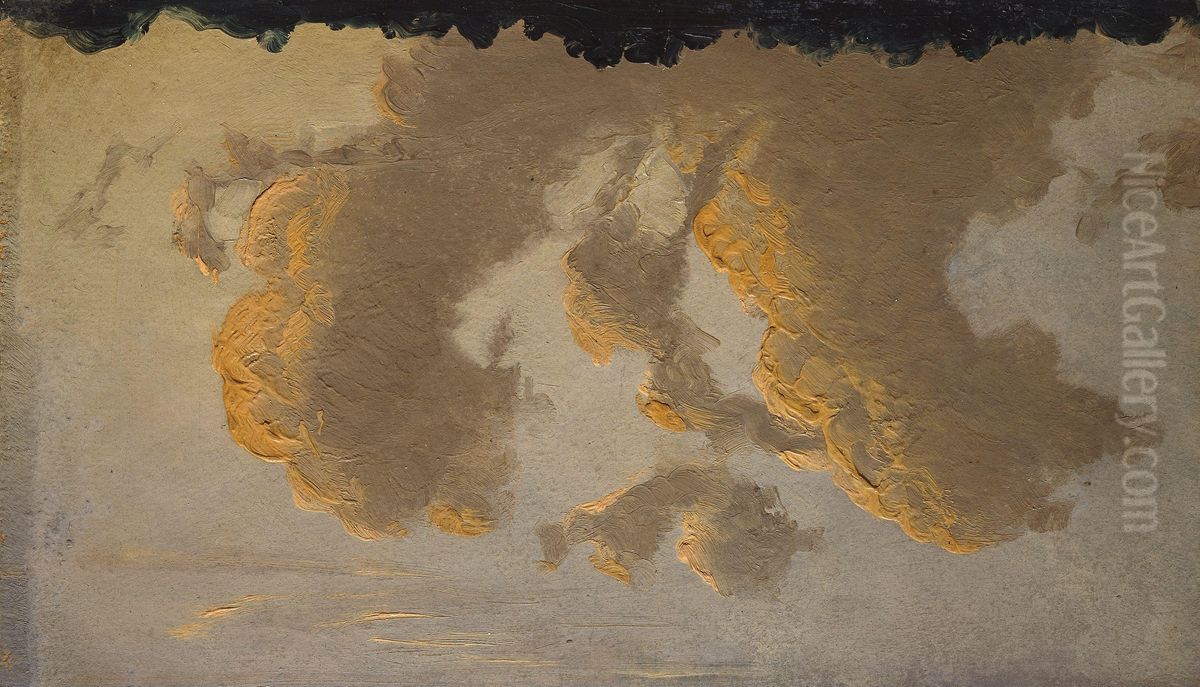 Cloud Study Oil Painting by Knud Baade