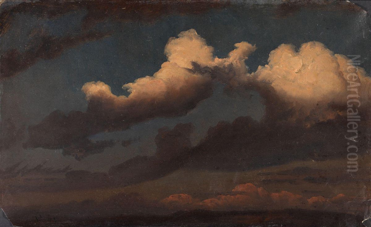 Cloud Study Oil Painting by Knud Baade