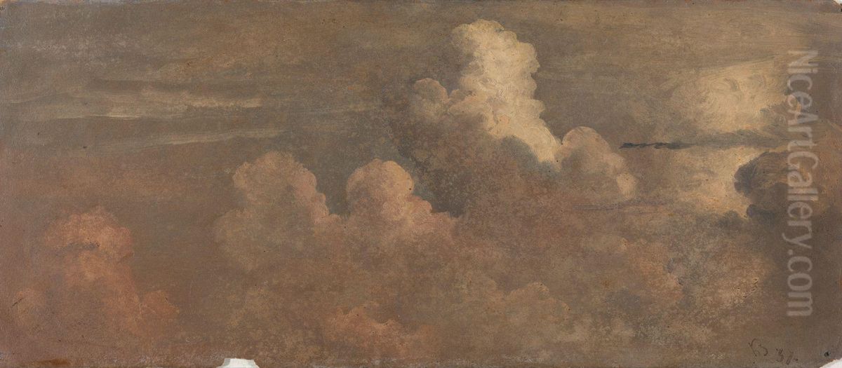 Cloud Study Oil Painting by Knud Baade