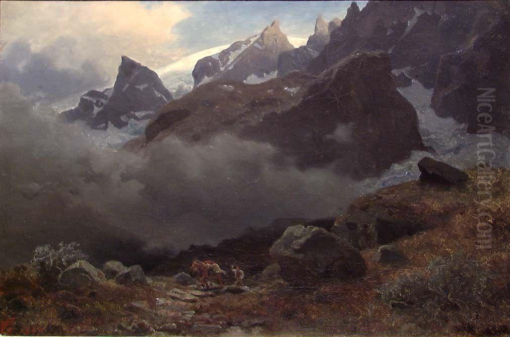 Storm in the Highlands Oil Painting by Hans Gude
