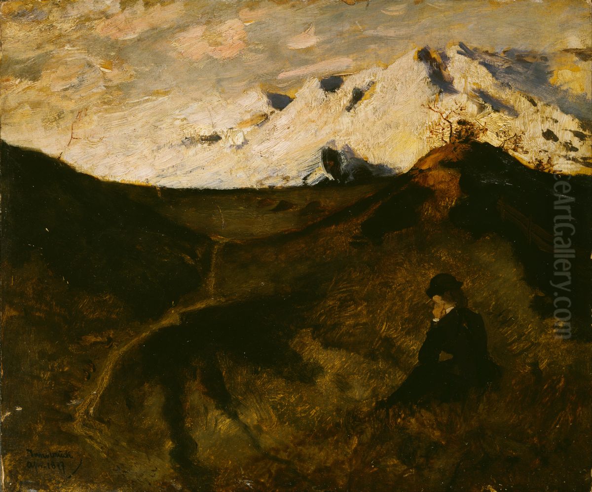 Mountains near Innsbruck Oil Painting by Eilif Peterssen