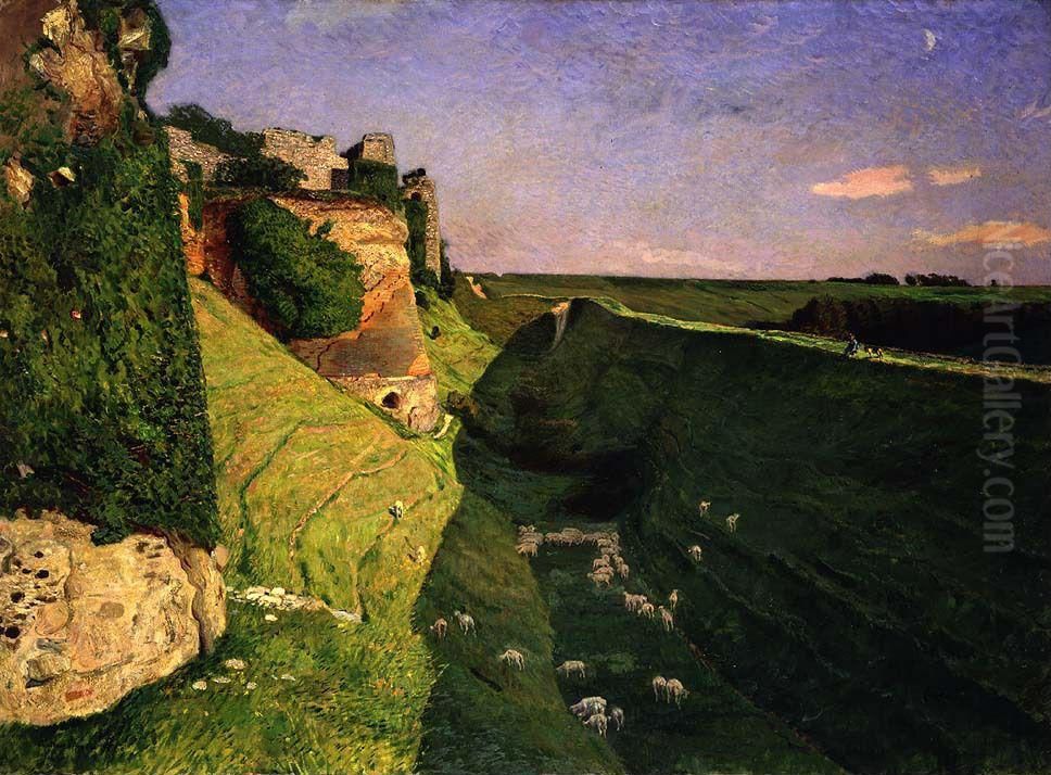 Chateau d'Arques in Normandy Oil Painting by Eilif Peterssen