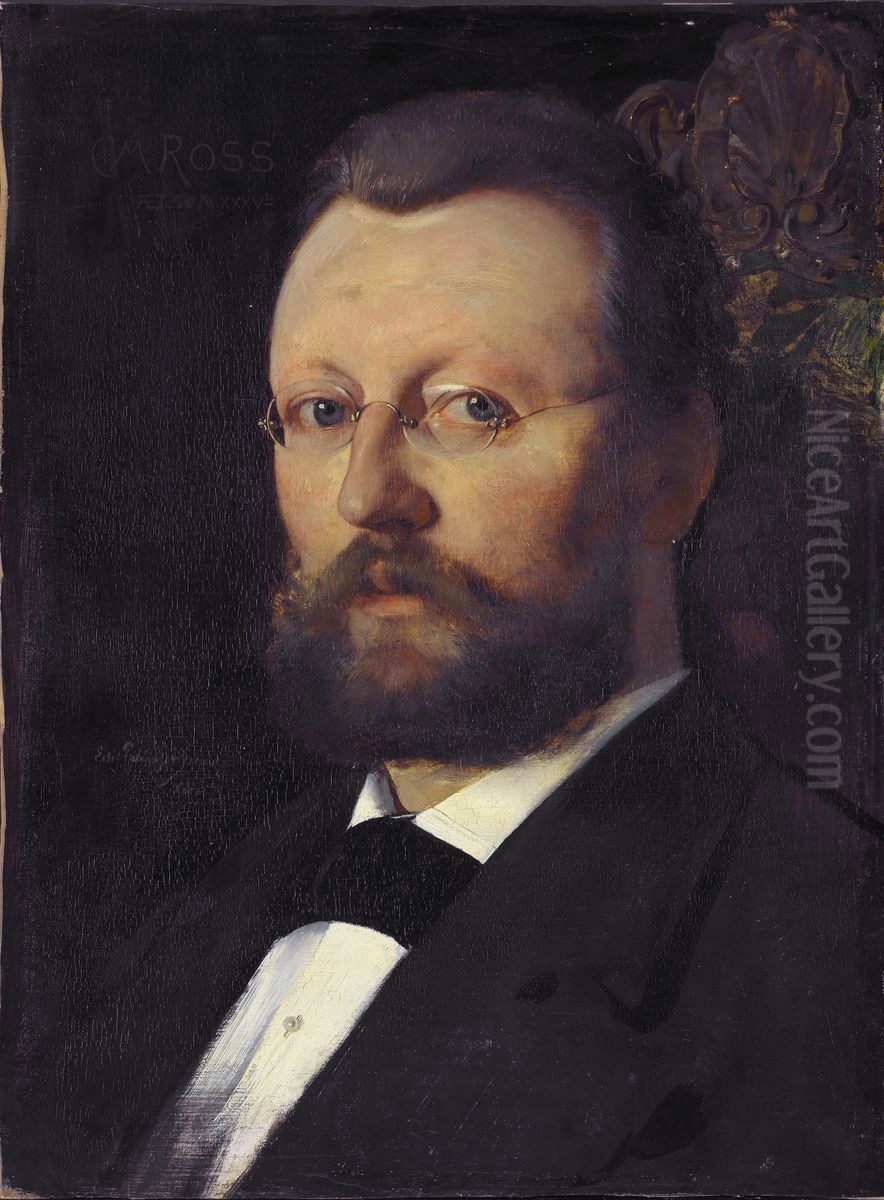 Portrait of the Painter Christian Meyer Ross Oil Painting by Eilif Peterssen