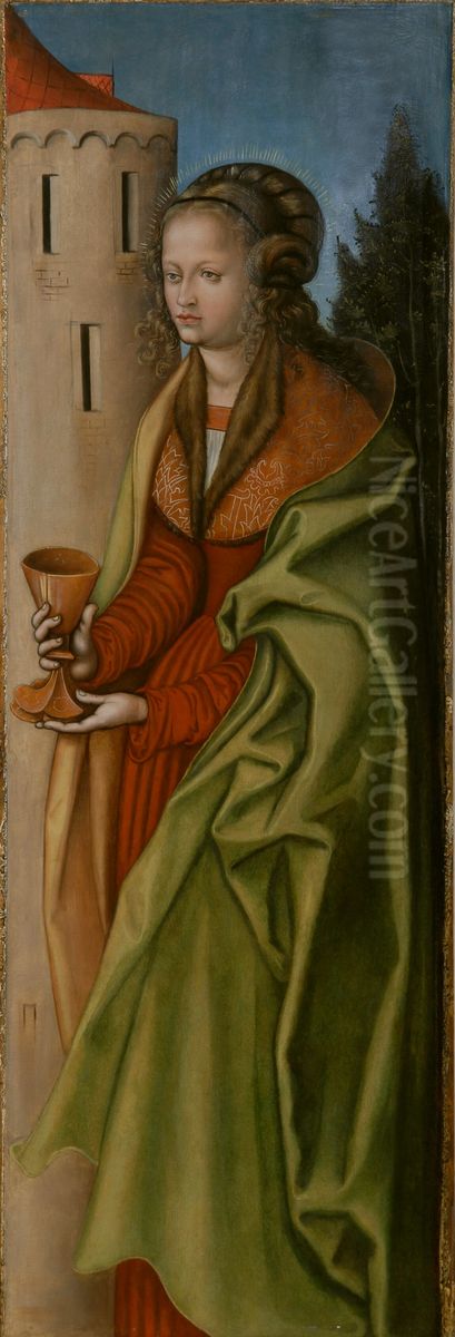 St Barbara Oil Painting by Lucas Cranach the Elder