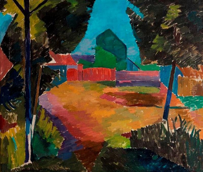 U nas na dvore Oil Painting by Bohumil Kubista