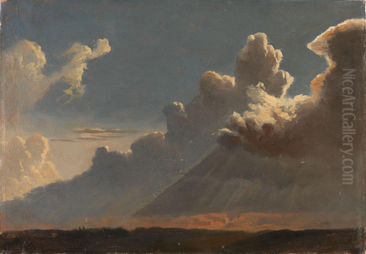 Cloud Study Oil Painting by Knud Baade