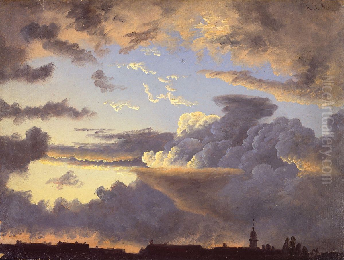 Cloud Study Oil Painting by Knud Baade