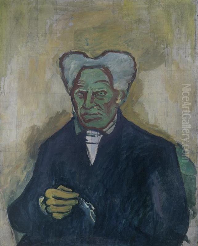 Portret Schoppenhaueruv Oil Painting by Bohumil Kubista