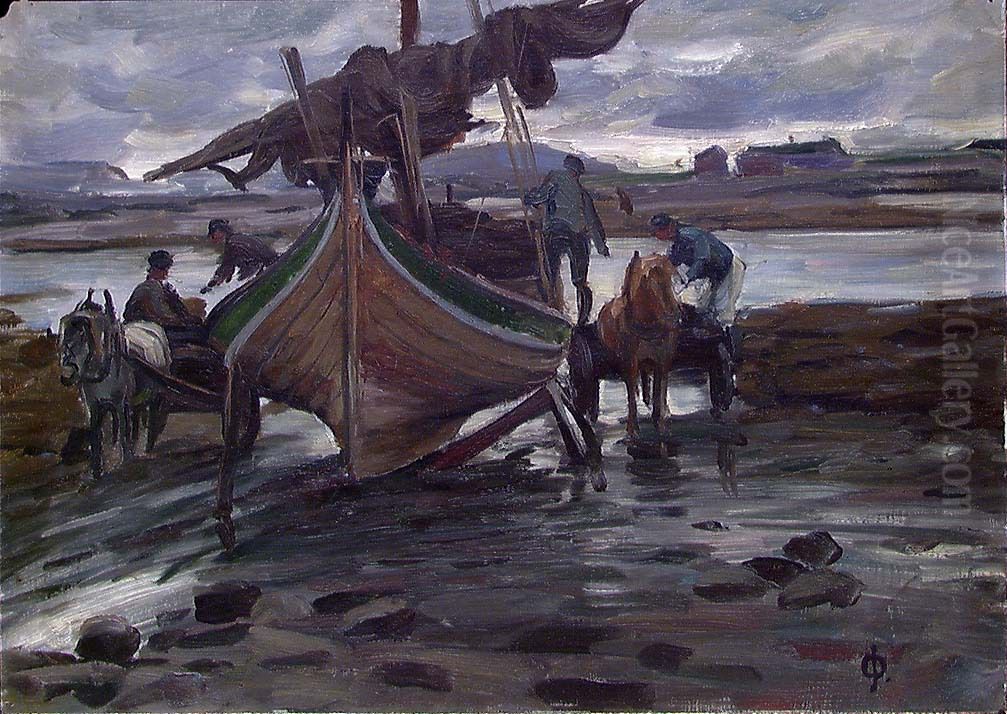 Nordlandsbat Oil Painting by Ole Juul