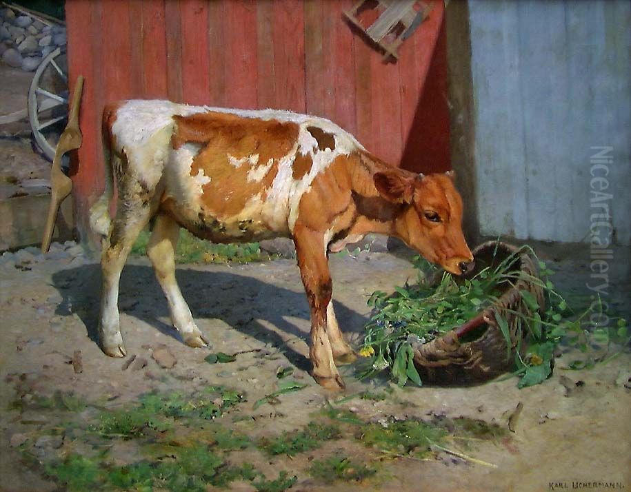 In the Sun Oil Painting by Karl Uchermann