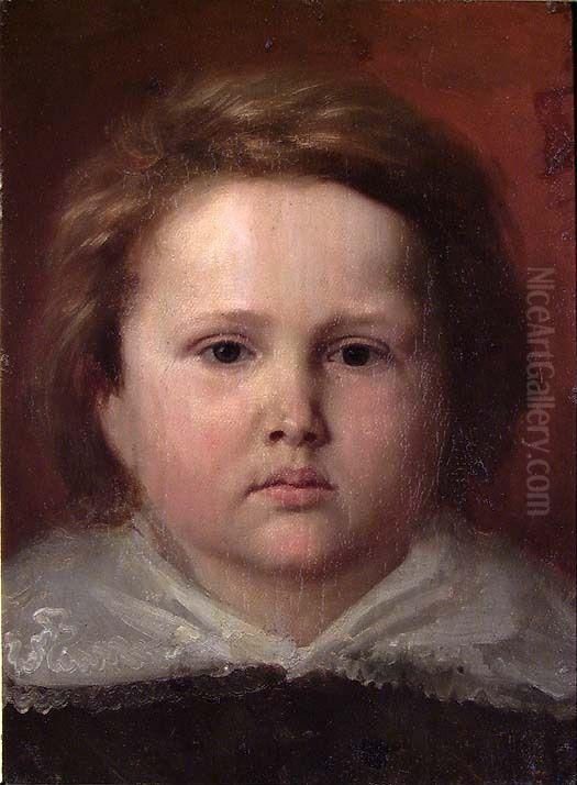 Portrait of a Child Oil Painting by Christen Brun