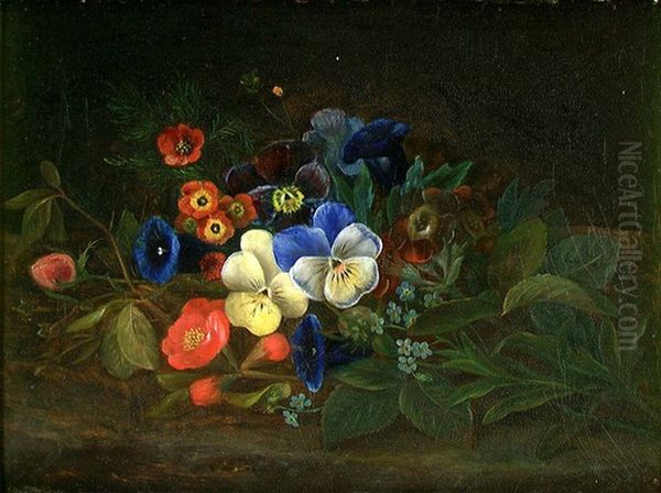 Blomsterstykke Oil Painting by Christian August Printz