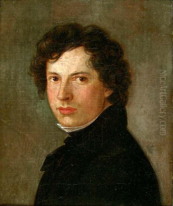 Dikteren Johan Sebastian Welhaven Oil Painting by Jacob Calmeyer