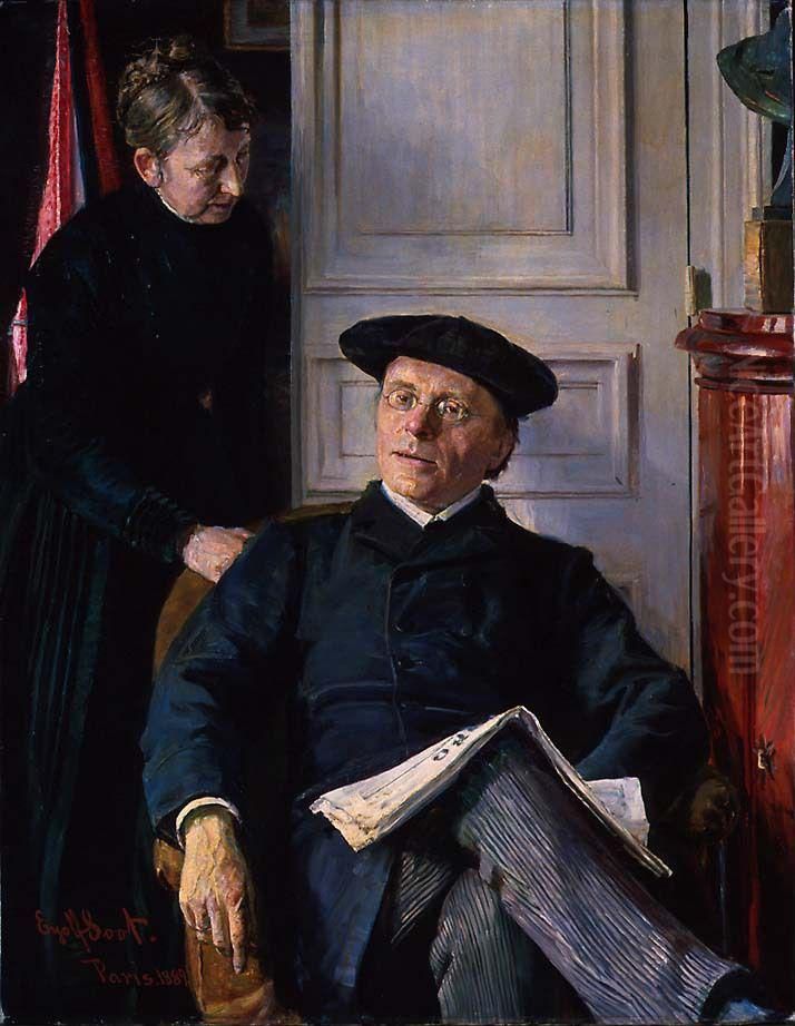 Portrait of the Author Jonas Lie and his Wife Thomasine Oil Painting by Eyolf Soot