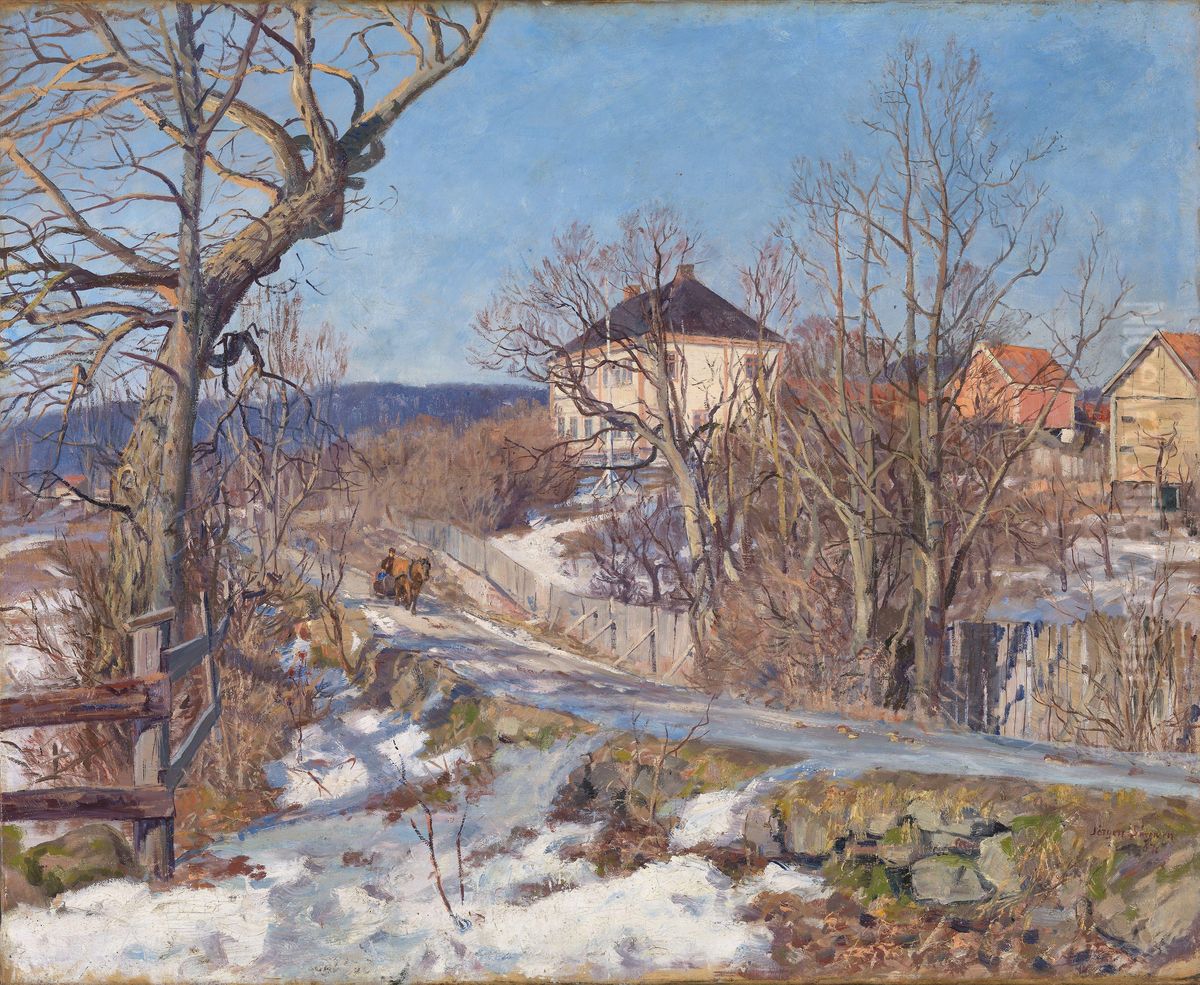 February, 2 Degrees below Zero Oil Painting by Jorgen Sorensen