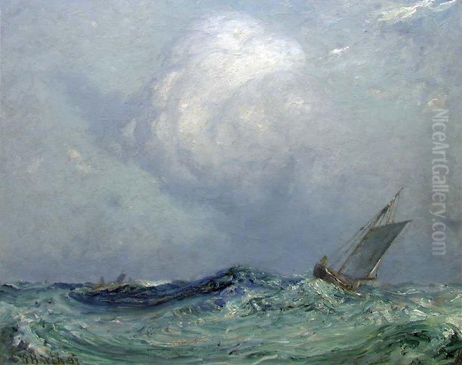 Seascape Oil Painting by Carl Wilhelm Bockmann Barth