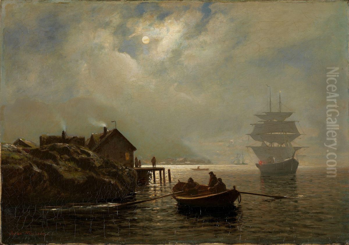 Moonlight Oil Painting by Johan Martin Nielssen