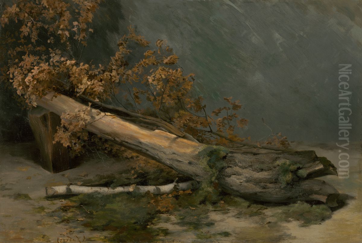 Studia sucheho stromu Oil Painting by Lajos Csordak