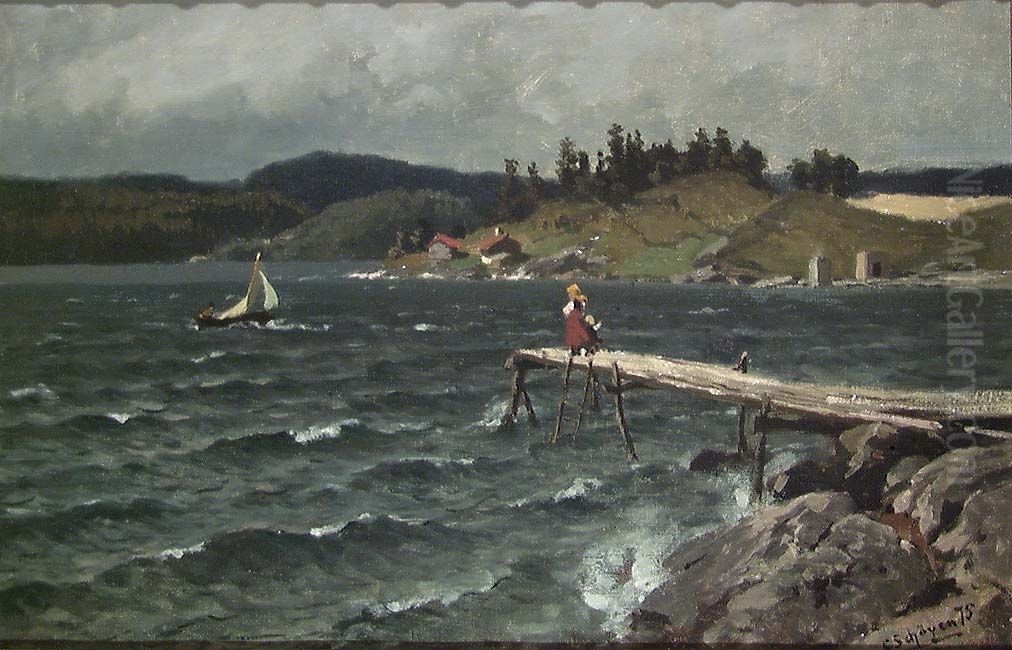 From the Coast of Christianiafjorden Oil Painting by Carl Schoyen