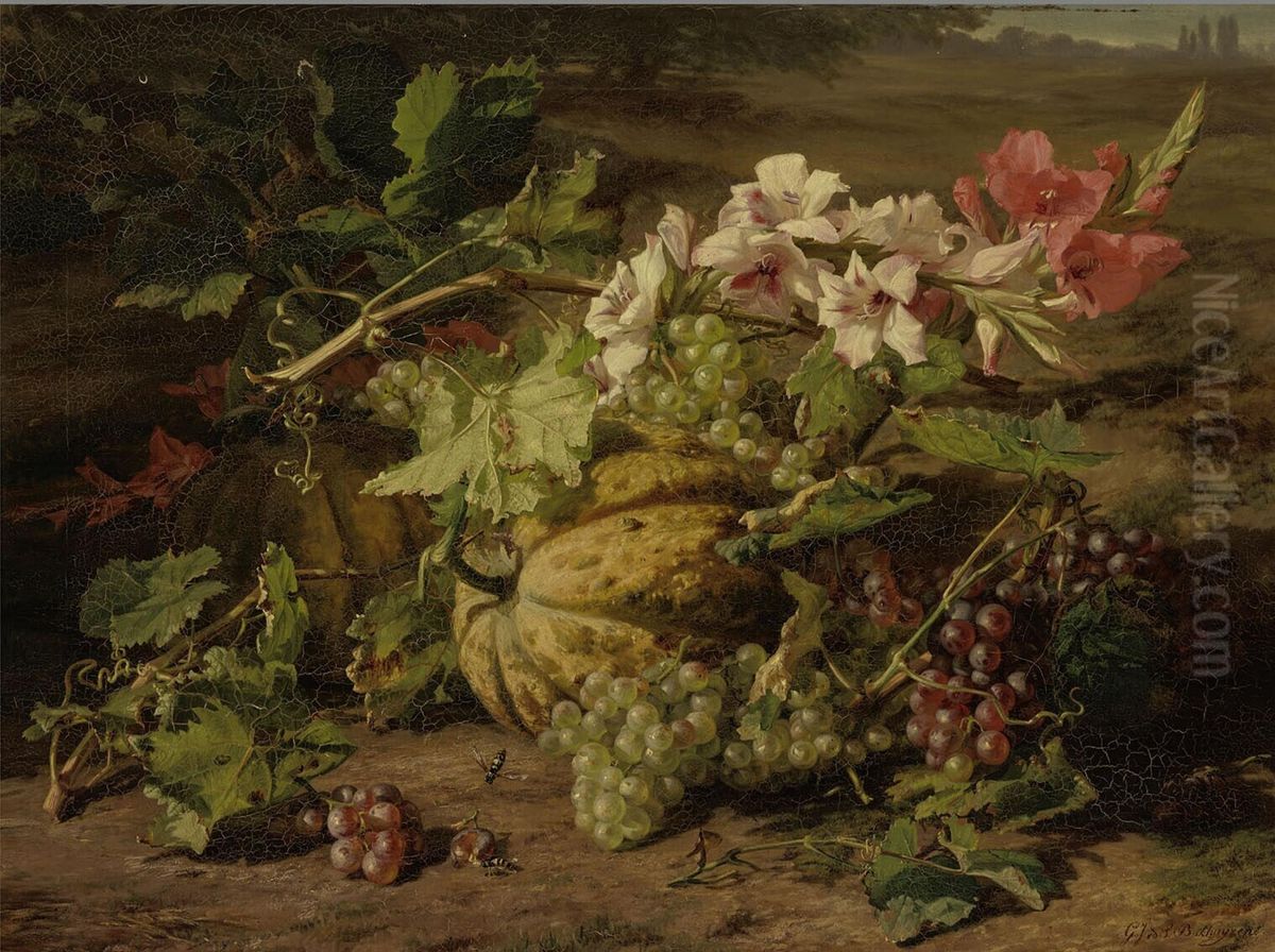 Still Life with Fruit and Flowers Oil Painting by Gerardina Jacoba van de Sande Bakhuyzen