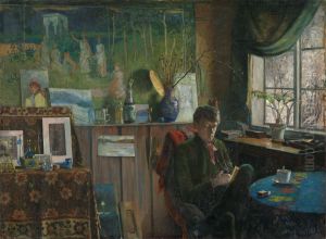 At the Widow. Portrait of the Artist Kalle Lochen