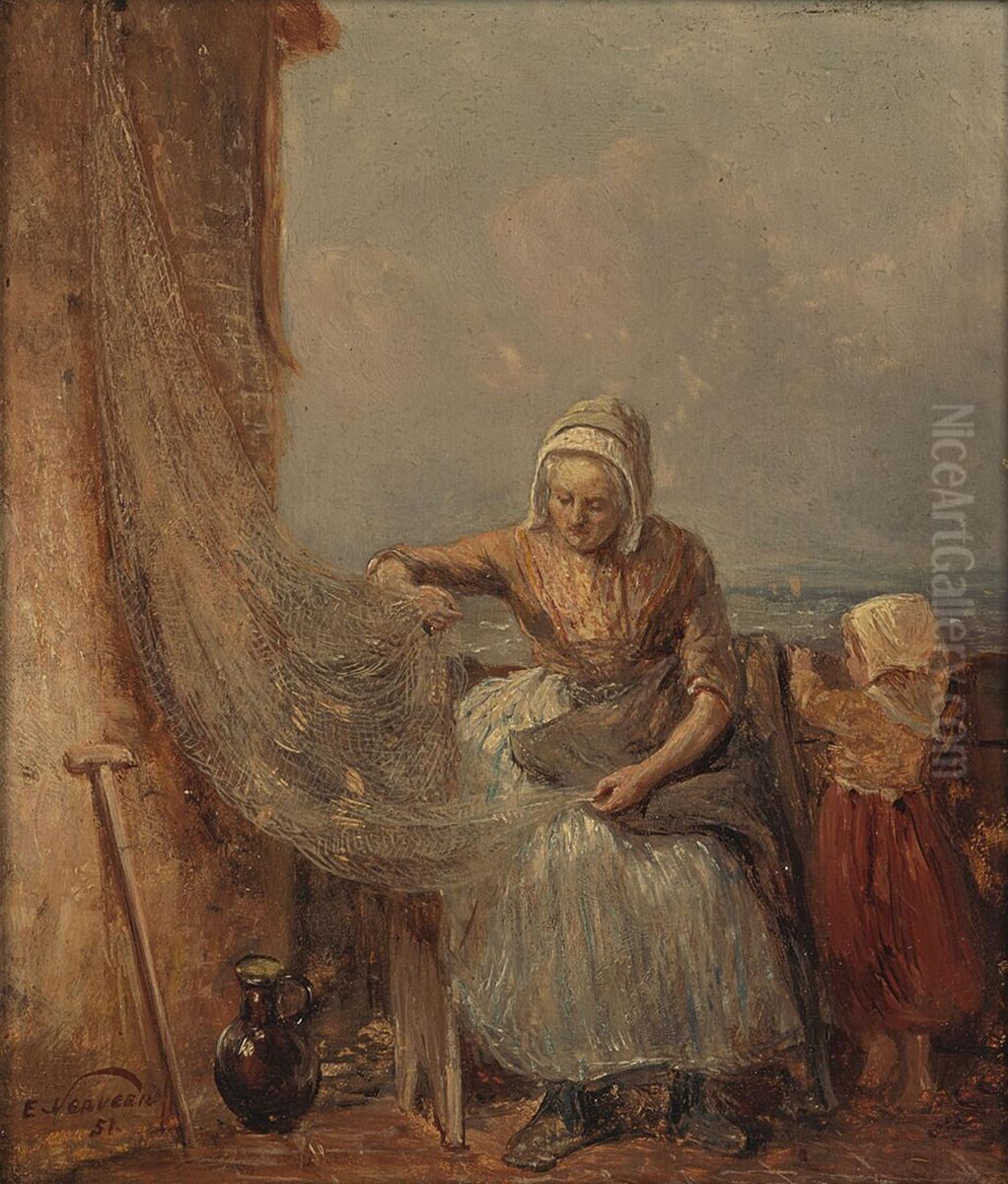Netten boeten Oil Painting by Elchanon Verveer