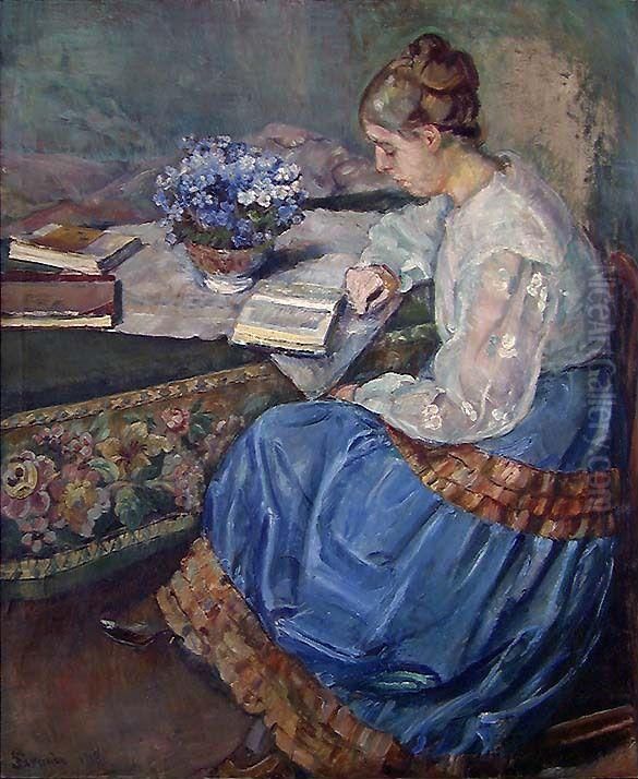 Portrait of the Artist's Wife Oil Painting by Severin Grande